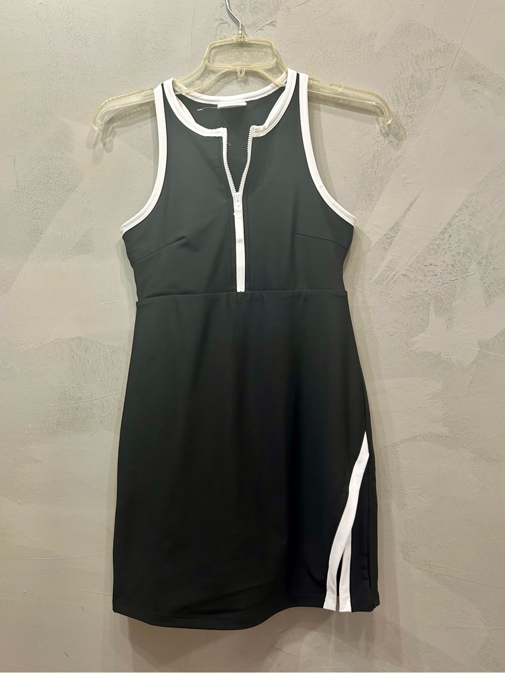Black Tennis Dress with White Trim